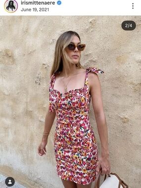 Floral Tie-Shoulder Mini Dress - Pink Floral